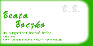 beata boczko business card